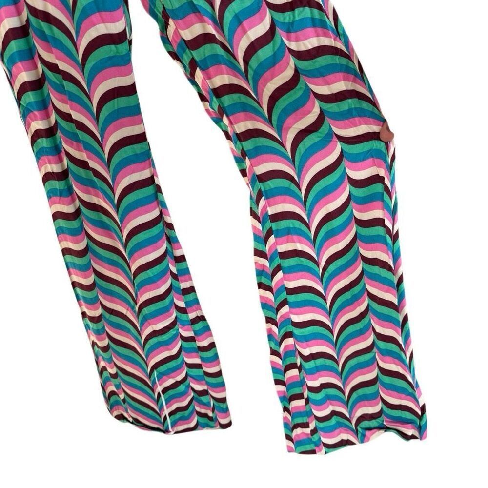 Zara Psychedelic Multicolor Wide Leg Flare Halter Top Two Piece Set Size Small - Picture 8 of 12